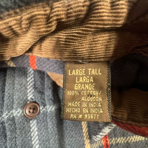 St. John's Bay Shirt Men L Plaid Flannel Chore Jacket Shacket Button Up Cotton - Picture 7 of 10